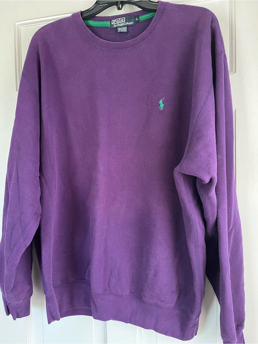 Polo by Ralph Lauren Purple Crewneck Sweatshirt with Green Pony
